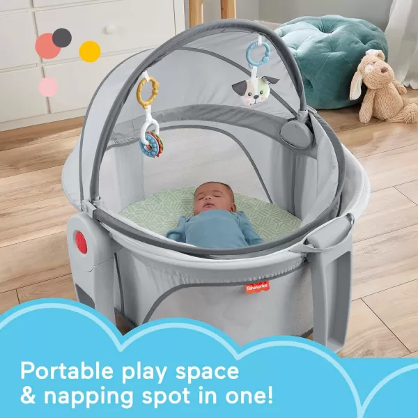 FisherPrice Baby Portable Bassinet and Play Space OntheGo Baby Dome with 2 Toys and Canopy Puppy Perfection Amazon ExclusivePuppy