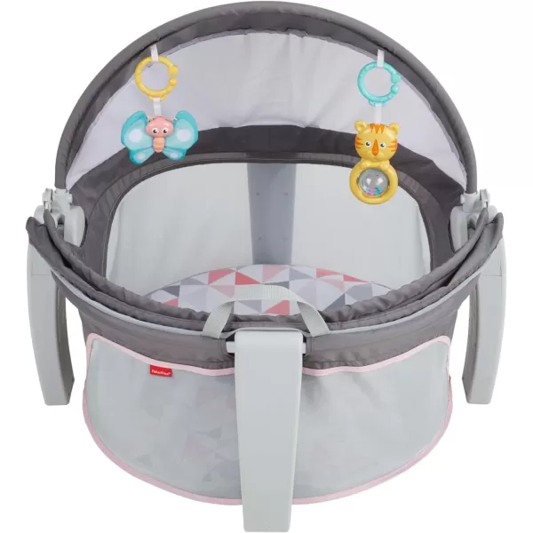 FisherPrice Baby Portable Bassinet and Play Space OntheGo Baby Dome with 2 Toys and Canopy Puppy Perfection Amazon ExclusiveRosy Windmill