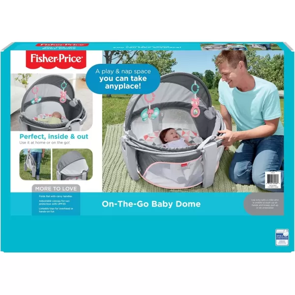 FisherPrice Baby Portable Bassinet and Play Space OntheGo Baby Dome with 2 Toys and Canopy Puppy Perfection Amazon ExclusiveRosy Windmill