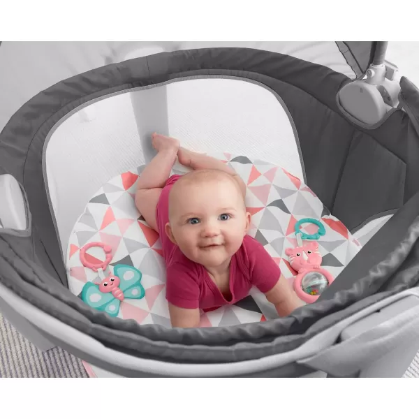 FisherPrice Baby Portable Bassinet and Play Space OntheGo Baby Dome with 2 Toys and Canopy Puppy Perfection Amazon ExclusiveRosy Windmill