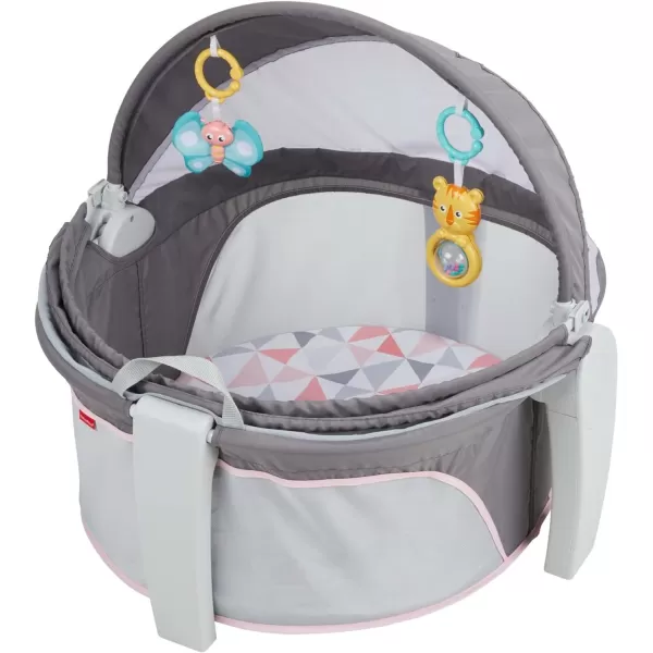 FisherPrice Baby Portable Bassinet and Play Space OntheGo Baby Dome with 2 Toys and Canopy Puppy Perfection Amazon ExclusiveRosy Windmill