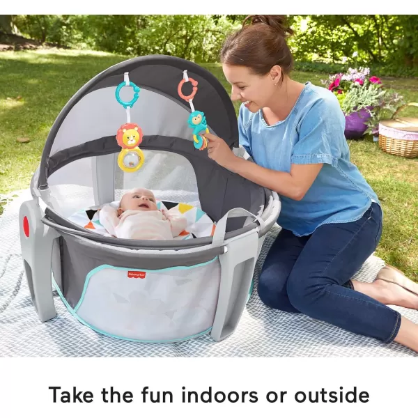 FisherPrice Baby Portable Bassinet and Play Space OntheGo Baby Dome with 2 Toys and Canopy Puppy Perfection Amazon ExclusiveWindmill