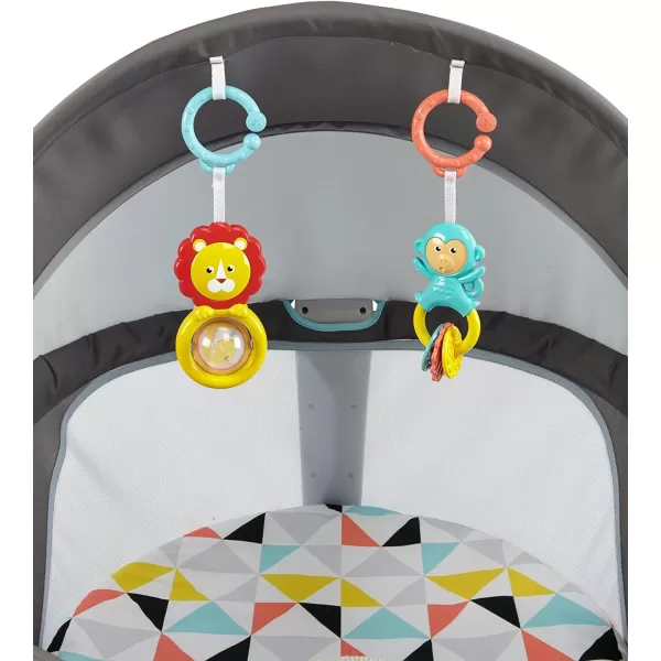 FisherPrice Baby Portable Bassinet and Play Space OntheGo Baby Dome with 2 Toys and Canopy Puppy Perfection Amazon ExclusiveWindmill