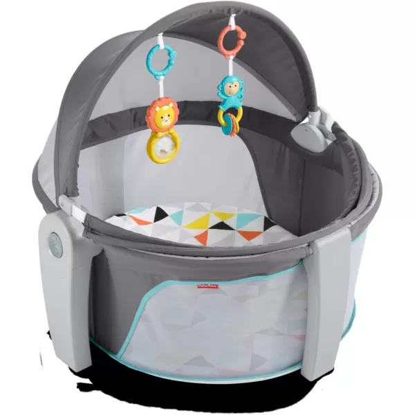 FisherPrice Baby Portable Bassinet and Play Space OntheGo Baby Dome with 2 Toys and Canopy Puppy Perfection Amazon ExclusiveWindmill