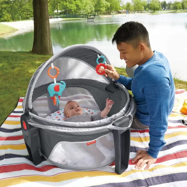 FisherPrice Baby Portable Bassinet and Play Space OntheGo Baby Dome with Developmental Toys and Canopy Arrows Away Amazon ExclusiveArrows