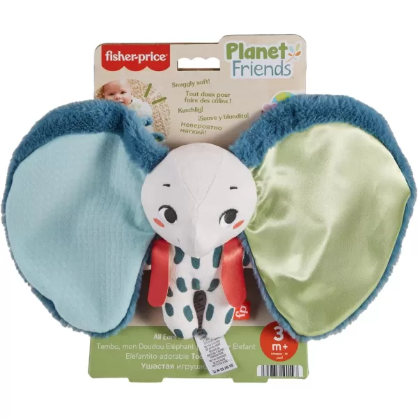 FisherPrice Baby Sensory Toy Planet Friends All Ears Lovey Plush Elephant for Newborns Ages 3 MonthsLovey