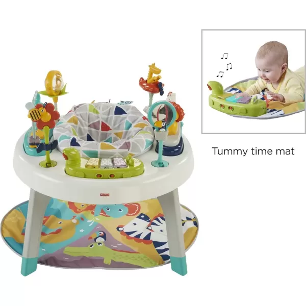 FisherPrice Baby To Toddler Toy 3In1 SitToStand Activity Center With Music Lights And Spiral Ramp Jazzy JungleSafari