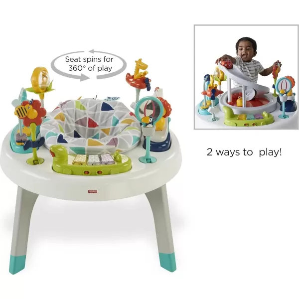 FisherPrice Baby To Toddler Toy 3In1 SitToStand Activity Center With Music Lights And Spiral Ramp Jazzy JungleSafari