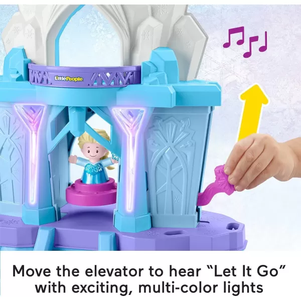 FisherPrice Disney Frozen Toddler Playset Little People Elsas Enchanted Lights Palace with Anna amp Elsa Figures for Ages 18 MonthsStandard