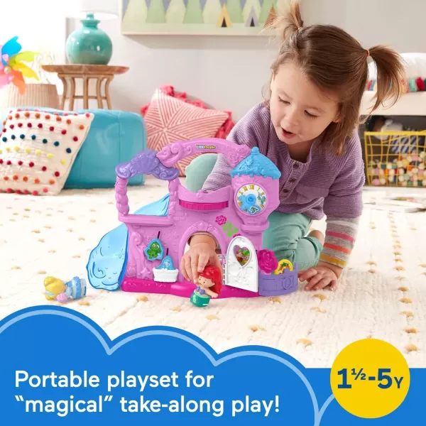 FisherPrice Disney Princess Toddler Toy Little People Play amp Go Castle Portable Playset with Ariel amp Cinderella Figures for Ages 18 MonthsCastle  Princess Figures