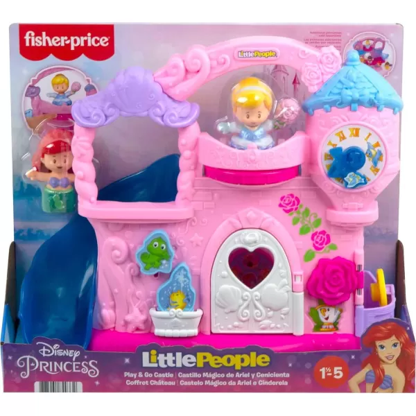 FisherPrice Disney Princess Toddler Toy Little People Play amp Go Castle Portable Playset with Ariel amp Cinderella Figures for Ages 18 MonthsPrincess Play amp Go Castle