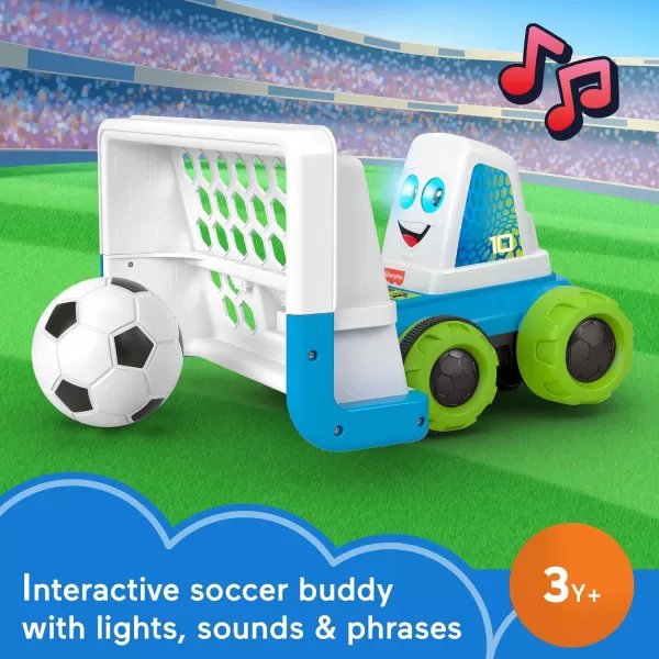 FisherPrice Electronic Soccer Game Goaldozer Motorized Net with Lights amp Sounds for Preschool Sports Play Ages 3 YearsSimplified Packaging