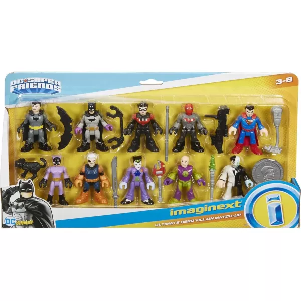 FisherPrice Imaginext DC Super Friends Batman Toys Ultimate Hero Villain MatchUp 10 Figures ampamp 10 Accessories for Pretend Play Kids Ages 3 Years Amazon ExclusiveFigure Pack