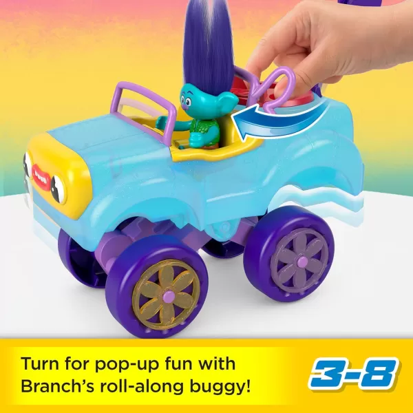 FisherPrice Imaginext DreamWorks Trolls Toy Car and Branch Figure Playset Branchs Buggy with Projectile Launcher and Discs Age 38 YearsFisherPrice Imaginext DreamWorks Trolls Toy Car and Branch Figure Playset Branchs Buggy with Projectile Launcher and Discs Age 38 Years