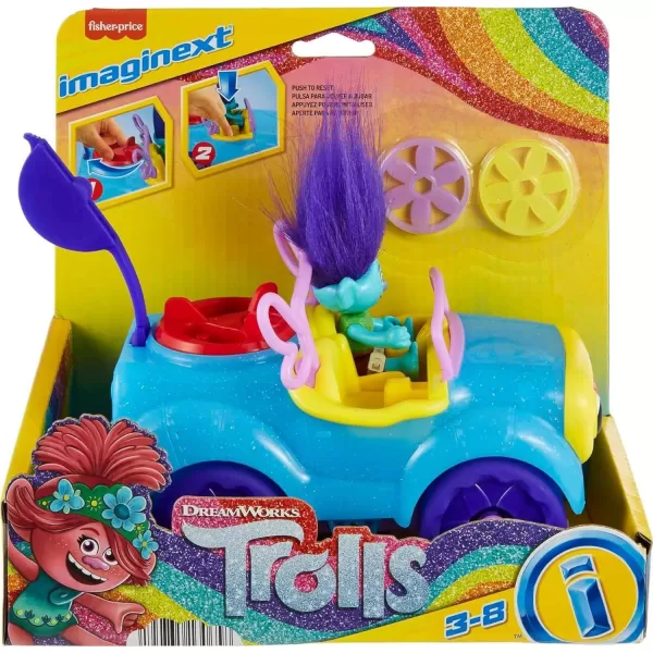 FisherPrice Imaginext DreamWorks Trolls Toy Car and Branch Figure Playset Branchs Buggy with Projectile Launcher and Discs Age 38 YearsFisherPrice Imaginext DreamWorks Trolls Toy Car and Branch Figure Playset Branchs Buggy with Projectile Launcher and Discs Age 38 Years