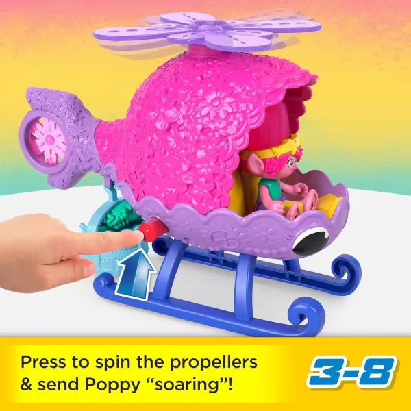 FisherPrice Imaginext DreamWorks Trolls Toy Helicopter and Poppy Figure Playset Poppys Copter with Spinning Propellers Age 38 YearsFisherPrice Imaginext DreamWorks Trolls Toy Helicopter and Poppy Figure Playset Poppys Copter with Spinning Propellers Age 38 Years