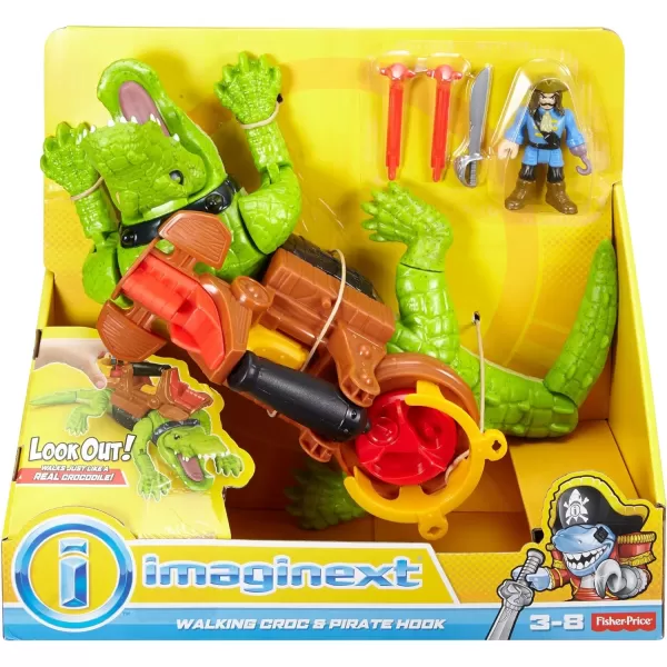 FisherPrice Imaginext Preschool Toys Walking Croc amp Pirate Hook 5Piece Playset with Launcher for Pretend Play Ages 3 YearsFisherPrice Imaginext Preschool Toys Walking Croc amp Pirate Hook 5Piece Playset with Launcher for Pretend Play Ages 3 Years