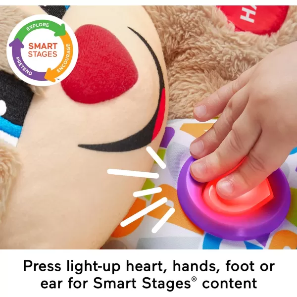 FisherPrice Laugh  Learn Baby Learning Toy Smart Stages Puppy Plush with Lights Music and Educational Content for Ages 6MPuppy  White