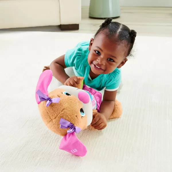 FisherPrice Laugh  Learn Baby Learning Toy Smart Stages Puppy Plush with Lights Music and Educational Content for Ages 6MSis  Pink