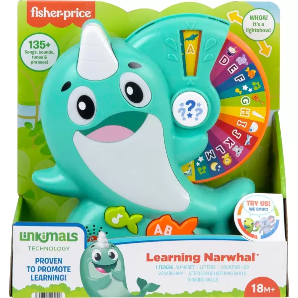 FisherPrice Linkimals Toddler Toy Learning Narwhal with Interactive Lights Music amp Educational Games for Ages 18 MonthsFisherPrice Linkimals Toddler Toy Learning Narwhal with Interactive Lights Music amp Educational Games for Ages 18 Months