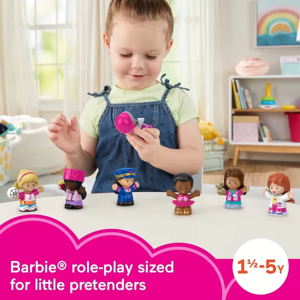 FisherPrice Little People Barbie Toddler Toys Figure 6 Pack for Preschool Pretend Play Ages 18 Months7Pack