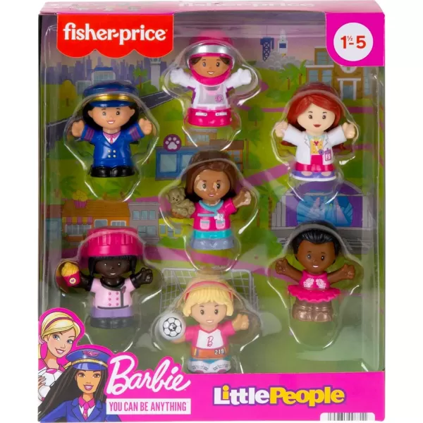 FisherPrice Little People Barbie Toddler Toys Figure 6 Pack for Preschool Pretend Play Ages 18 Months7Pack