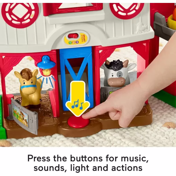 FisherPrice Little People Toddler Learning Toy Caring For Animals Farm Electronic Playset With Smart Stages For Ages 1 YearsStandard