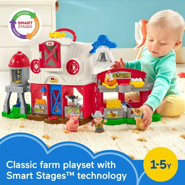 FisherPrice Little People Toddler Learning Toy Caring For Animals Farm Electronic Playset With Smart Stages For Ages 1 YearsStandard