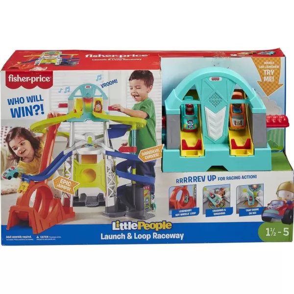 FisherPrice Little People Toddler Playset Launch amp Loop Raceway Race Track with Lights Sounds amp 2 Toy Cars for Ages 18 MonthsFisherPrice Little People Toddler Playset Launch amp Loop Raceway Race Track with Lights Sounds amp 2 Toy Cars for Ages 18 Months