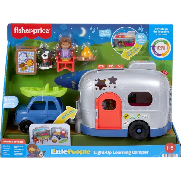 FisherPrice Little People Toddler Playset LightUp Learning Camper Toy with Smart Stages Figures  Accessories for Ages 1 YearsSimplified Packaging