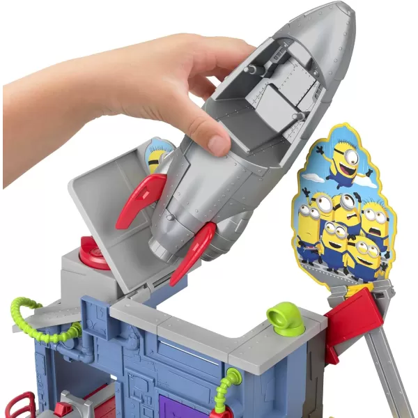 Imaginext Minions The Rise of Gru Gadget Lair Playset with Minion Otto Figure and Toy Rocket for Preschool Kids Ages 3 and UpSingle