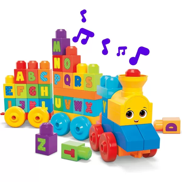 MEGA BLOKS FisherPrice ABC Blocks Building Toy ABC Musical Train with 50 Pieces Music and Sounds for Toddlers Gift Ideas for Kids Age 1 YearsMEGA BLOKS FisherPrice ABC Blocks Building Toy ABC Musical Train with 50 Pieces Music and Sounds for Toddlers Gift Ideas for Kids Age 1 Years