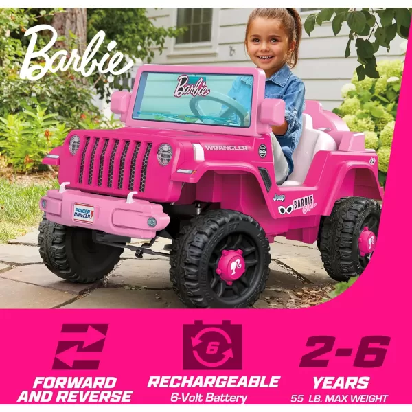 Power Wheels Jeep Wrangler Toddler RideOn Toy with Driving Sounds MultiTerrain Traction Seats 1 Red Ages 2 Years Large MulticolorBarbie Jeep  Battery