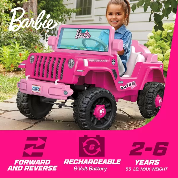 Power Wheels Jeep Wrangler Toddler RideOn Toy with Driving Sounds MultiTerrain Traction Seats 1 Red Ages 2 Years Large MulticolorBarbie Jeep