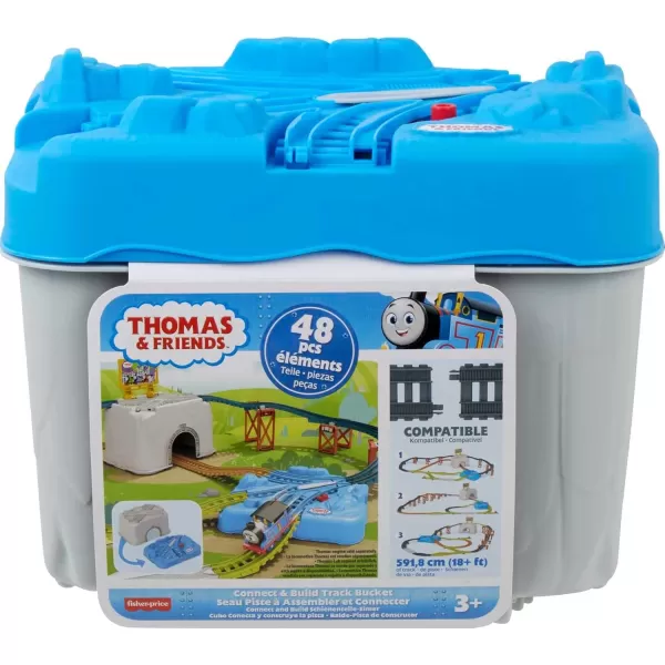 Thomas ampamp Friends Toy Train Tracks Set Connect ampamp Build Bucket 34Piece Expansion Pack for Diecast ampamp Motorized Trains Kids Ages 3 YearsTrack Bucket