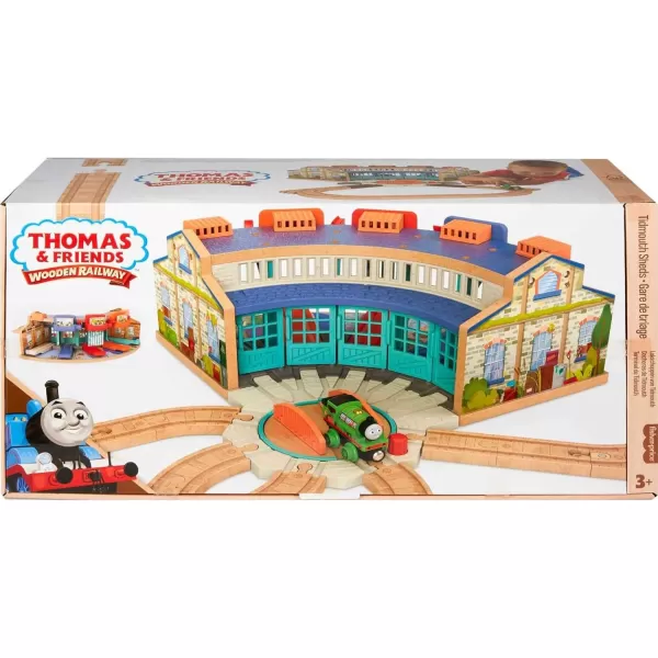 Thomas ampamp Friends Wooden Railway Toy Train Track Tidmouth Sheds Starter Set with Percy Wood Engine for Preschool Kids Ages 3 Years Amazon Exclusive