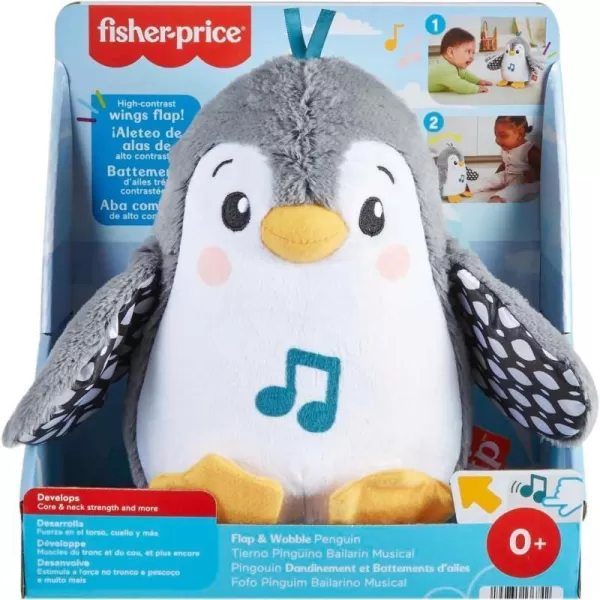 FisherPrice Baby Plush Baby Toy Flap amp Wobble Penguin with Music and Motion For Tummy Time To SitAt Sensory PlayFisherPrice Baby Plush Baby Toy Flap amp Wobble Penguin with Music and Motion For Tummy Time To SitAt Sensory Play