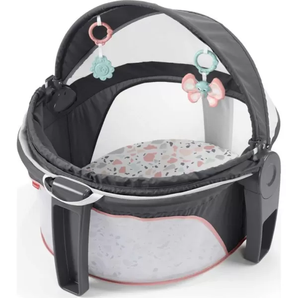 FisherPrice Baby Portable Bassinet and Play Space OntheGo Baby Dome with 2 Toys and Canopy Puppy Perfection Amazon ExclusivePacific Pebble