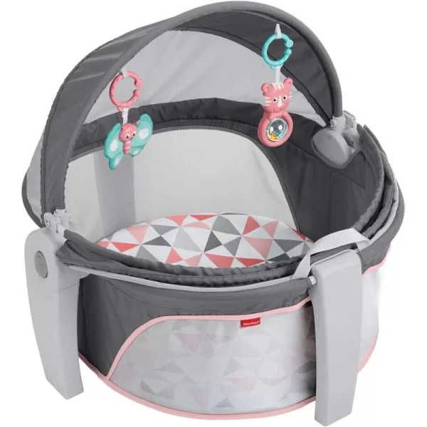 FisherPrice Baby Portable Bassinet and Play Space OntheGo Baby Dome with 2 Toys and Canopy Puppy Perfection Amazon ExclusiveRosy Windmill