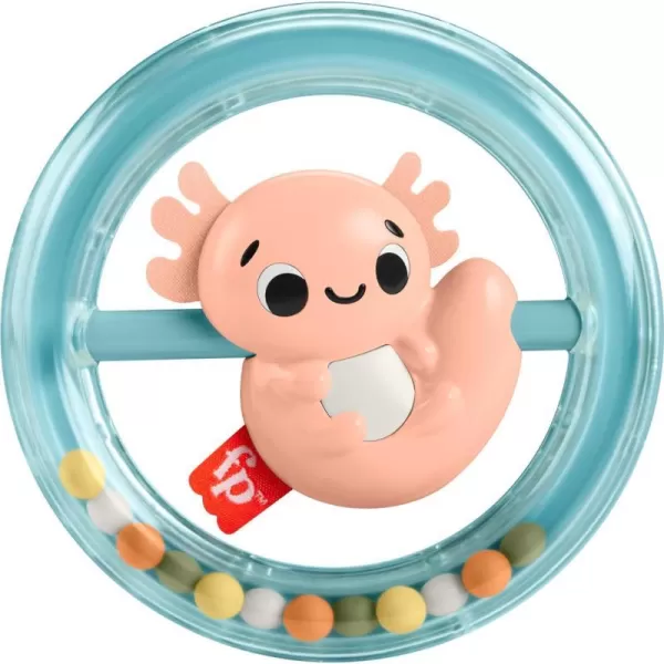 FisherPrice Baby Sensory Toy Shake amp Spin Axolotl for Fine Motor Activity for Newborns Ages 3 MonthsShake amp Spin Teether