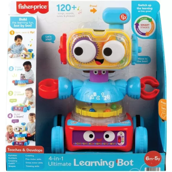 FisherPrice Baby Toddler amp Preschool Toy 4In1 Learning Bot With Music Lights amp Smart Stages Content For Ages 6 MonthsFisherPrice Baby Toddler amp Preschool Toy 4In1 Learning Bot With Music Lights amp Smart Stages Content For Ages 6 Months