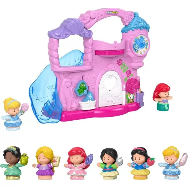 FisherPrice Disney Princess Toddler Toy Little People Play amp Go Castle Portable Playset with Ariel amp Cinderella Figures for Ages 18 MonthsCastle  Princess Figures