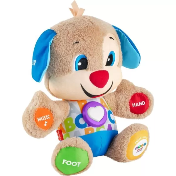 FisherPrice Laugh  Learn Baby Learning Toy Smart Stages Puppy Plush with Lights Music and Educational Content for Ages 6MPuppy  White