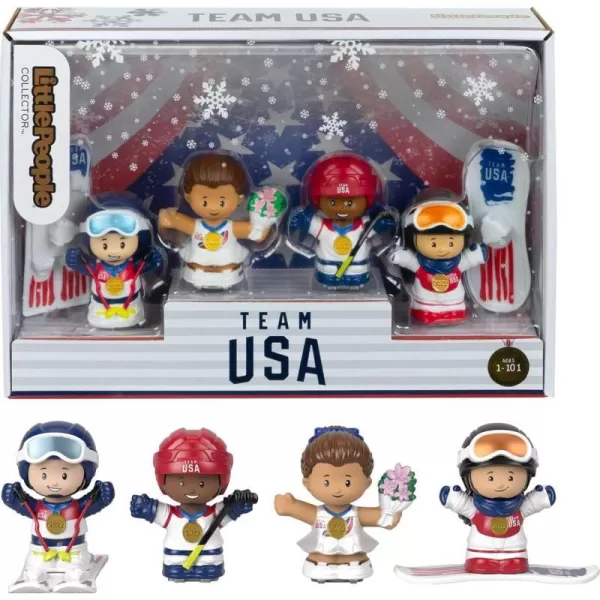 Little People Collector Team Usa Winter Sports Special Edition Set in a Display Gift Package for Adults amp Fans 4 FiguresLittle People Collector Team Usa Winter Sports Special Edition Set in a Display Gift Package for Adults amp Fans 4 Figures