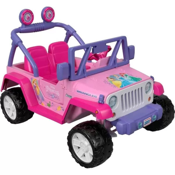 Power Wheels Disney Princess Jeep Wrangler RideOn Battery Powered Vehicle with Sounds and Character Phrases plus StorageDisney Princess Jeep