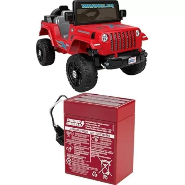 Power Wheels Jeep Wrangler Toddler RideOn Toy with Driving Sounds MultiTerrain Traction Seats 1 Red Ages 2 Years Large MulticolorJeep  Red Battery