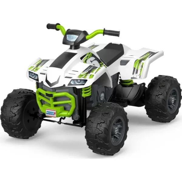 Power Wheels Racing Atv RideOn Battery Powered Vehicle with MultiTerrain Traction SilverKawasaki