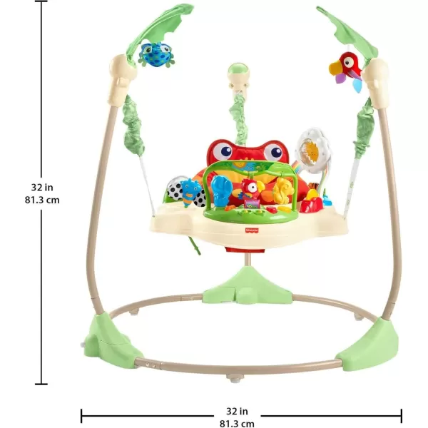 FisherPrice Baby Bouncer Pink Petals Jumperoo Activity Center with Music Lights Sounds and Developmental ToysRainforest Jumperoo