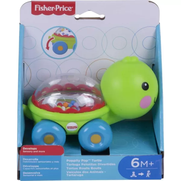 FisherPrice Baby Crawling Toy Poppity Pop Turtle PushAlong Vehicle With Ball Popping Sounds For Ages 6 MonthsFisherPrice Baby Crawling Toy Poppity Pop Turtle PushAlong Vehicle With Ball Popping Sounds For Ages 6 Months