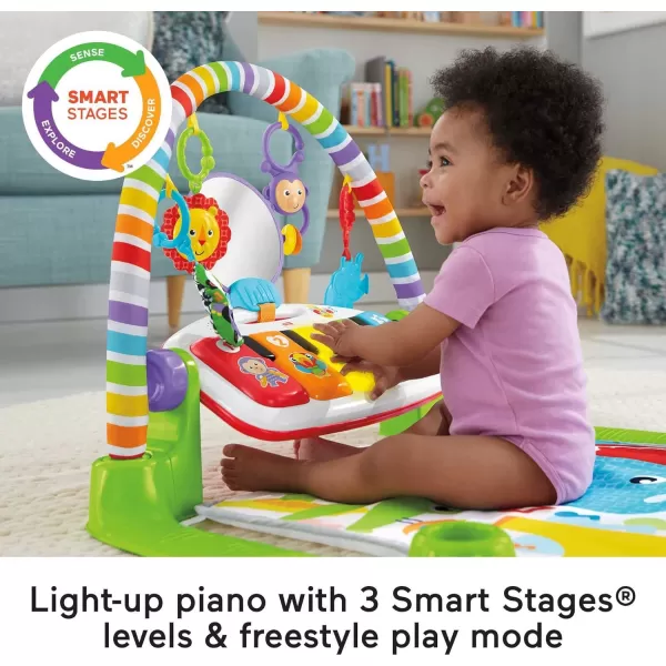 FisherPrice Baby Gift Set Deluxe Kick amp Play Piano Gym amp MaracasPlaymat amp Musical Toy with Smart Stages Learning Content plus 2 Rattles Amazon ExclusiveKick N Play Green